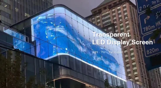 Display a LED trasparente in vetro per esterni