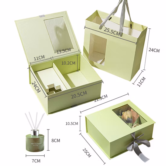 Confezione regalo di imballaggio in carta da imballaggio in cartone con profumo di fiori magnetici di lusso dal design personalizzato stampato con logo